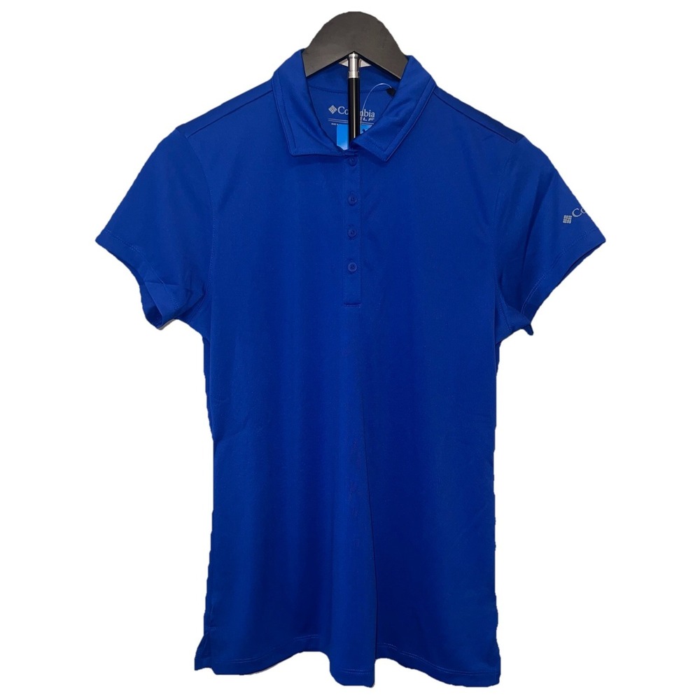 Columbia Golf Omni-Wick Birdie Polo Womens Medium Blue Performance NWT‎
